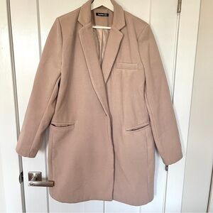 Boohoo Light Brown Peacoat